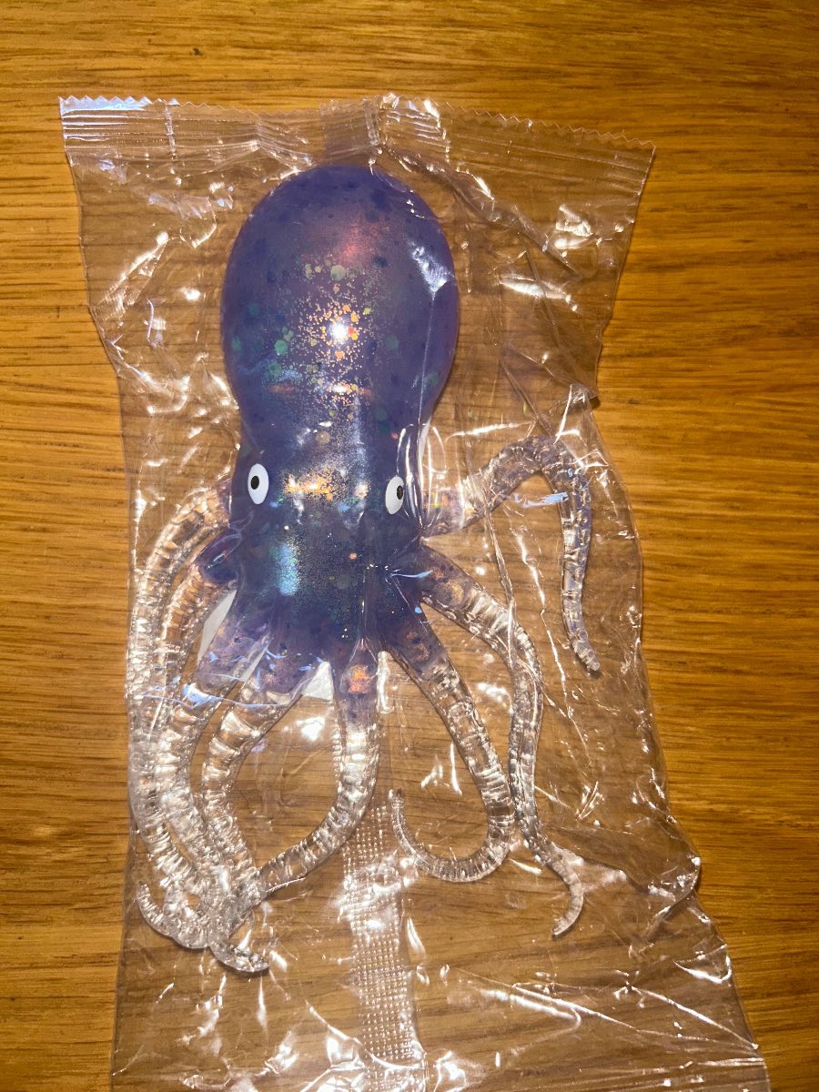 Brand new- purple squishy squid fidget toy.