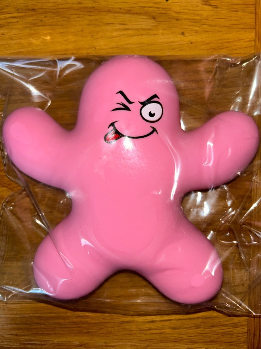 Brand new- pink laugh squishy Splatman fidget toy