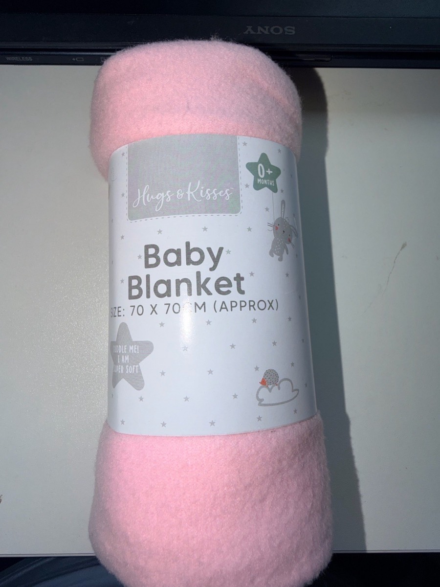 Brand new- pink baby soft blanket perfect for hampers.