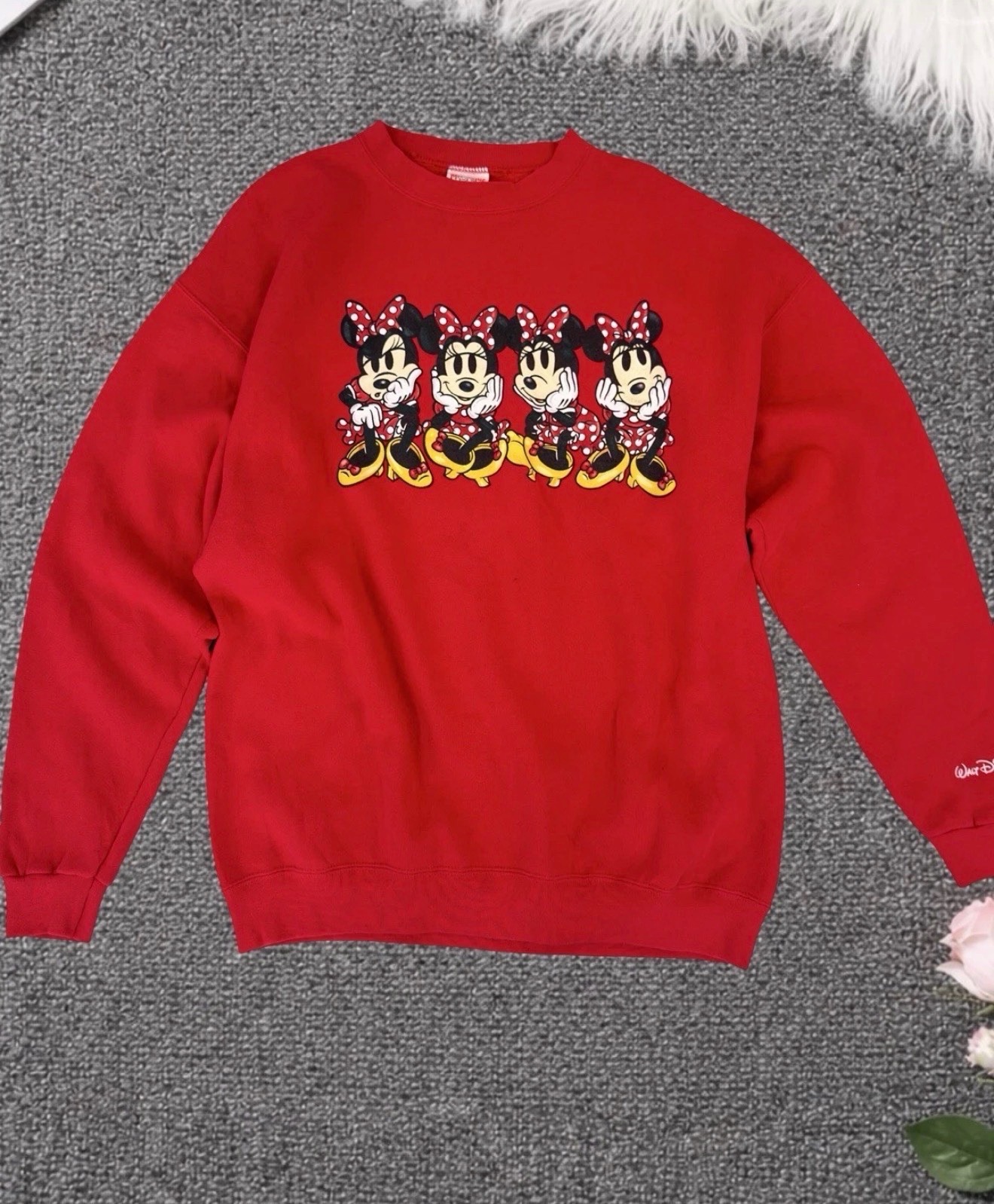 Vintage Disney Minnie Mouse Men’s Sweatshirt Red XXL Made in USA 90s