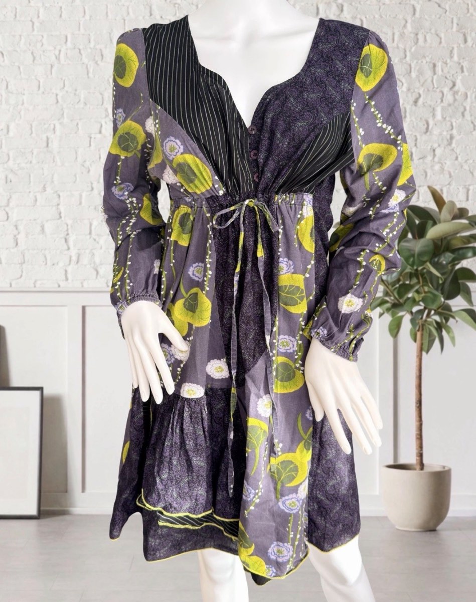 Joe Browns UK 14 Boho Patchwork Floral Paisley Cotton Dress