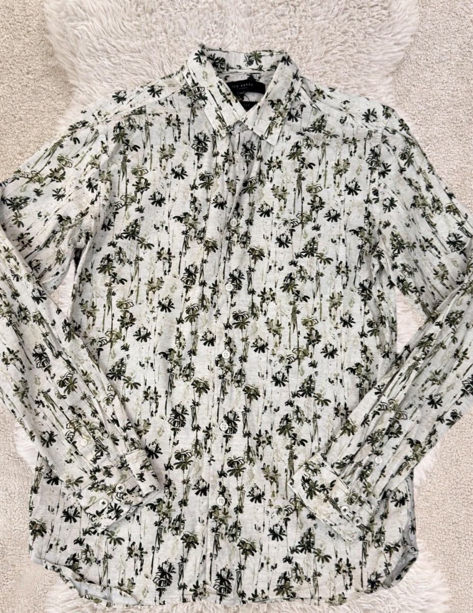 Ted Baker Palm Tree Print Slim Fit Shirt UK M