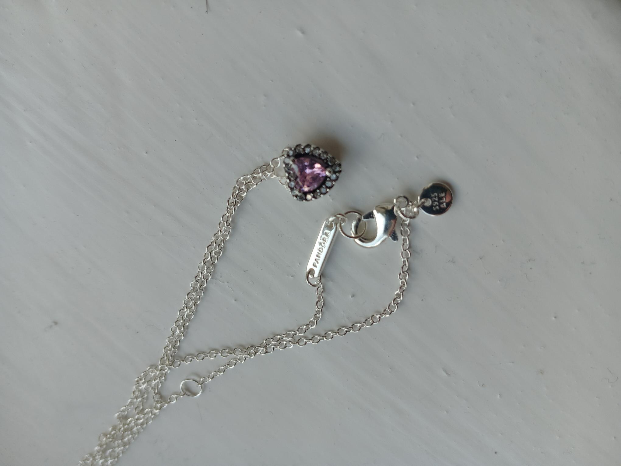 Pandora pink heart chain necklace 💕