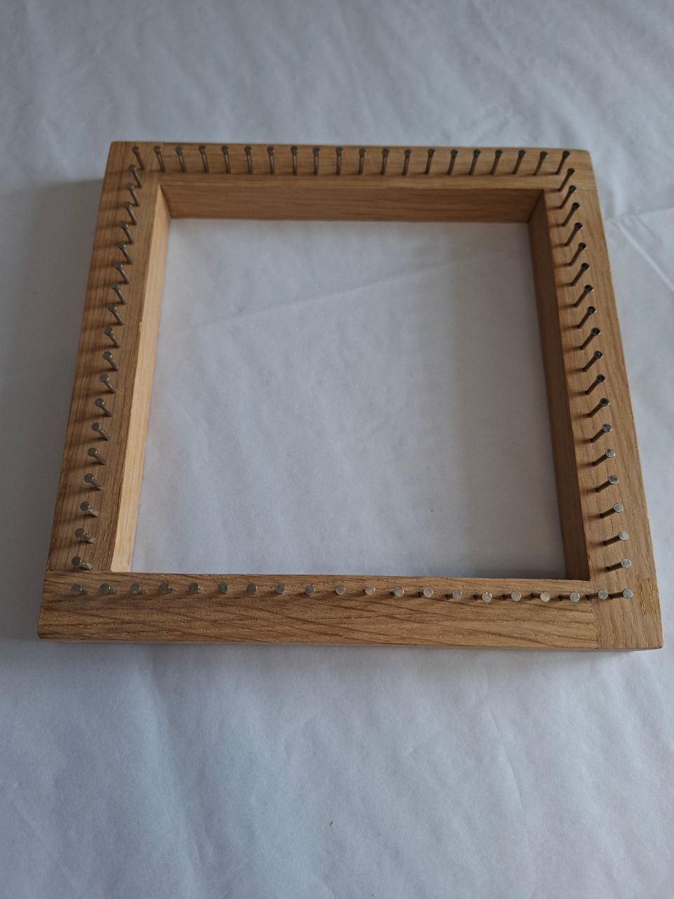 Handmade reclaimed Oak pin loom 6"