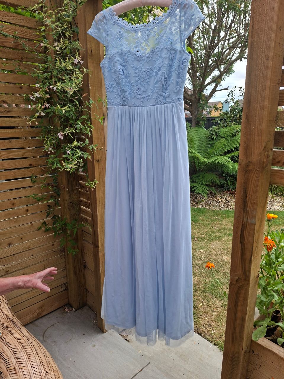 Vila Maxi length pale blue prom/ bridesmaid dress size S