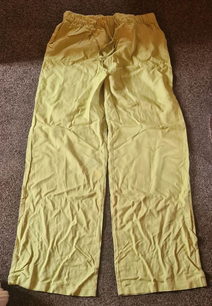 Ladies linen wide leg trousers size 14