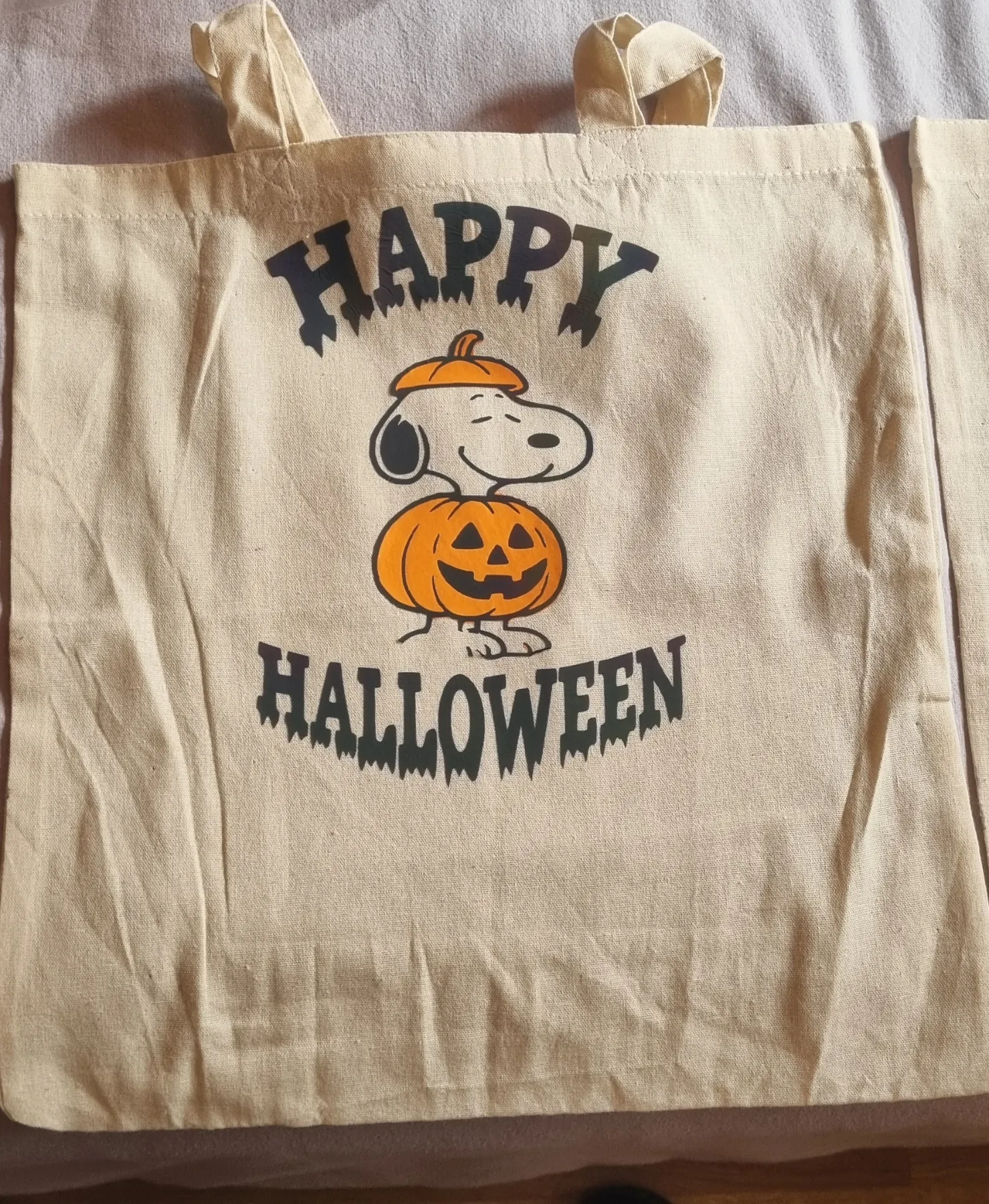 Snoopy Trick or treating tote bag