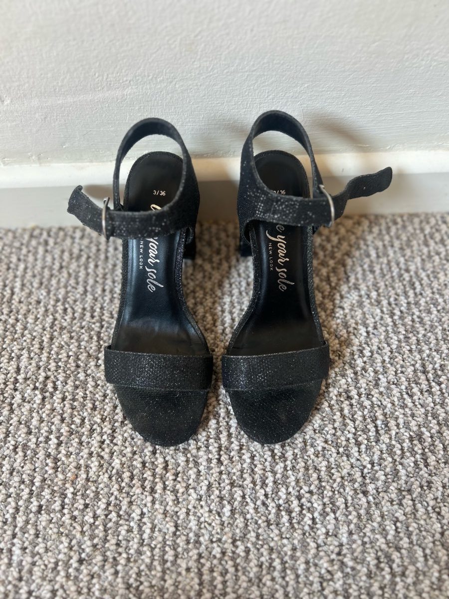 New Look Black sparkly heels