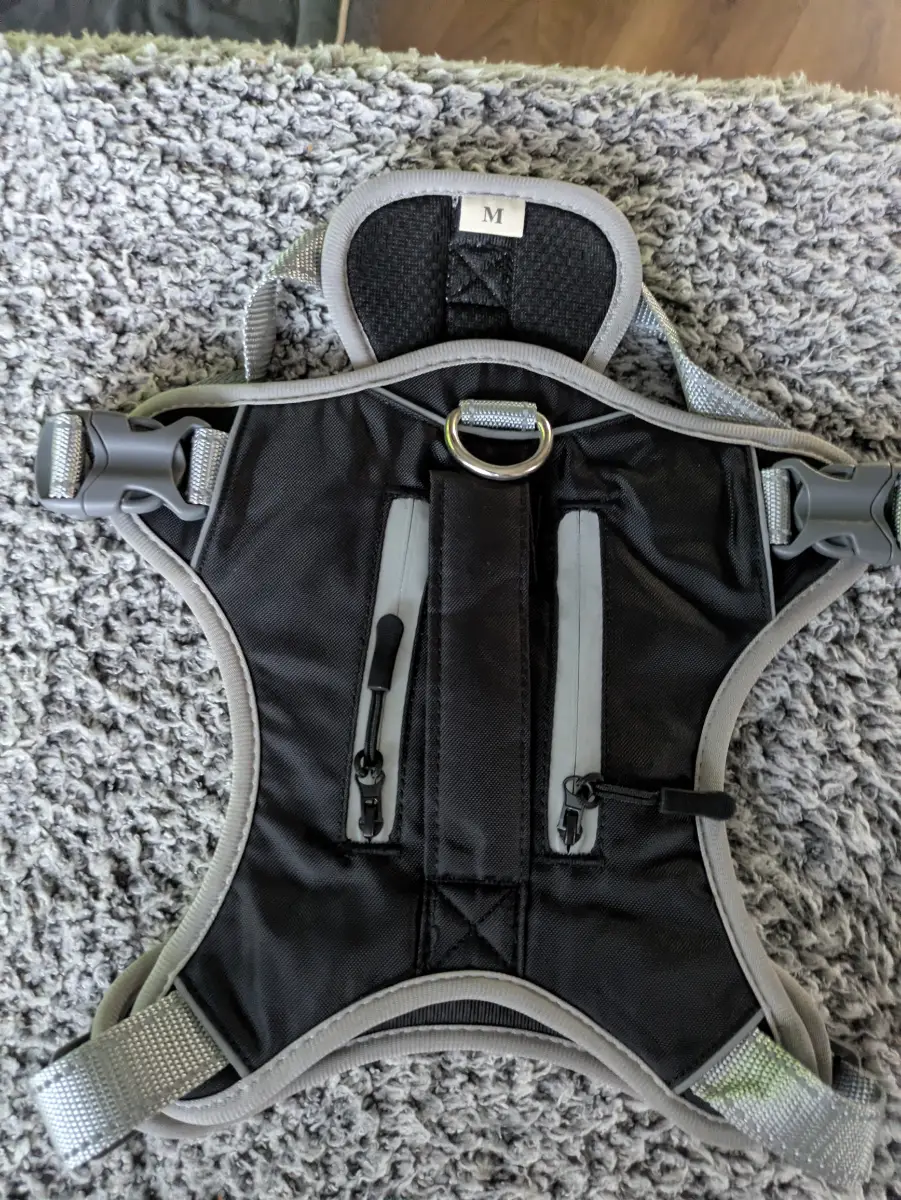 Ditwis black size medium dog harness with pockets and handel