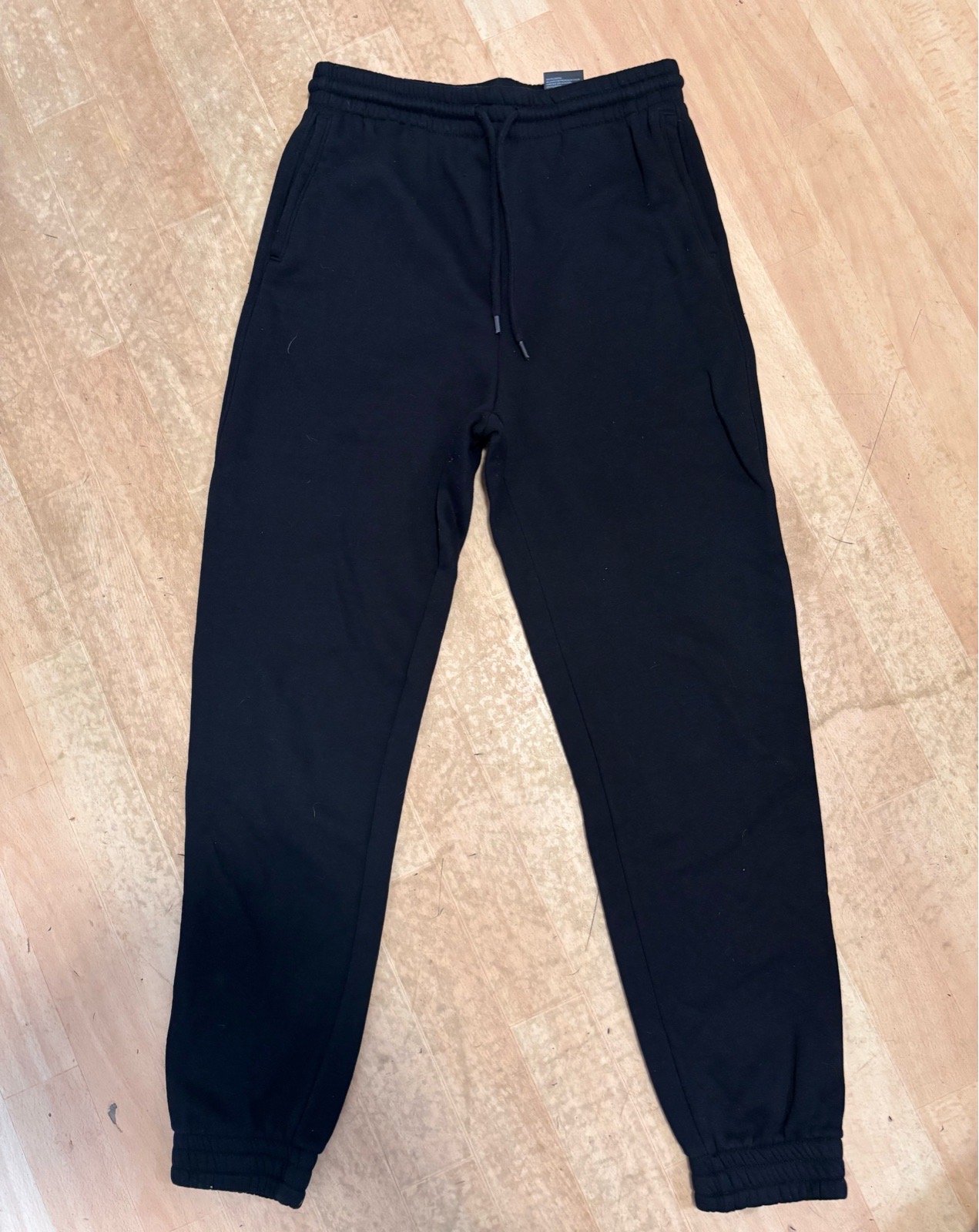 H&M Divided Basic Men's Black Joggers Size S Cotton Blend Elastic Waist