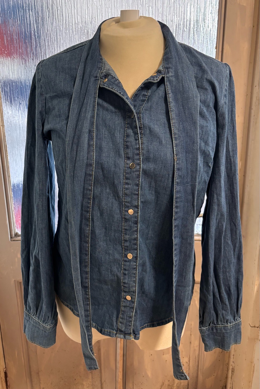 Ladies Oltre Denim shirt - Blue - size 8