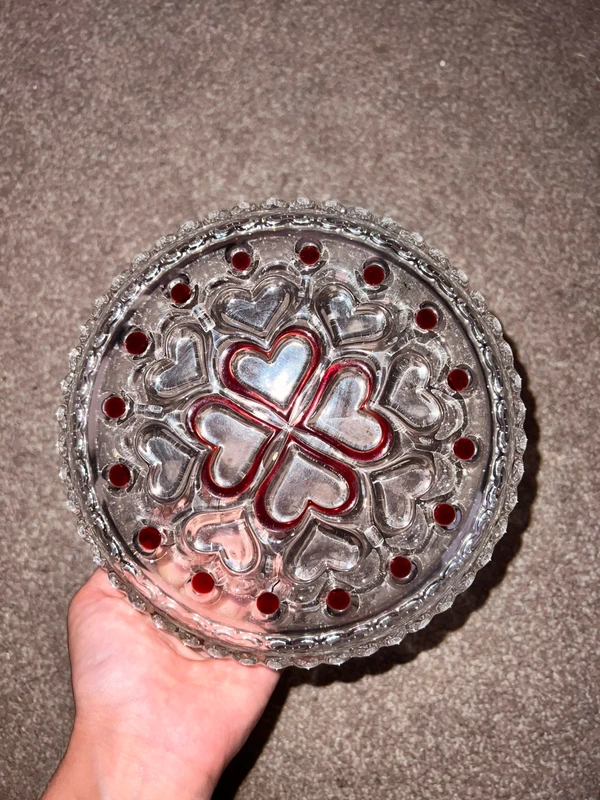 vintage "Sweetheart" glass serving dish made by Walther Glas in West Germany