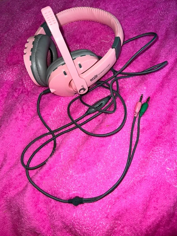 Orzly RX250-H Pink Stereo Gaming Headset with Mic & Braided Cable