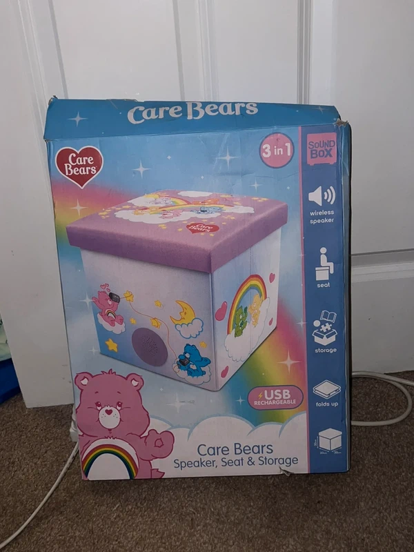 cute y2k style care bears storage box with speaker usb