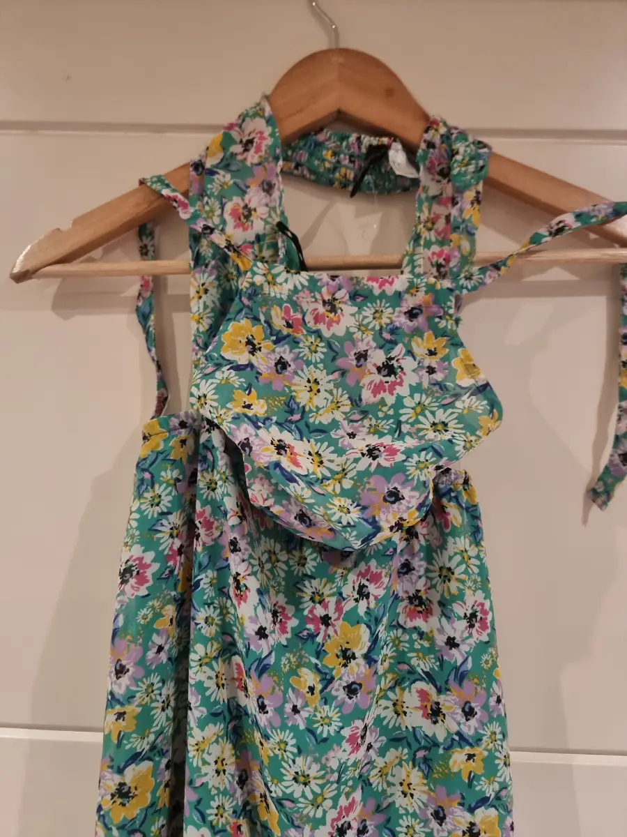H&M Floral Print Halter Neck Midi Dress Size EU 36 (UK 8)