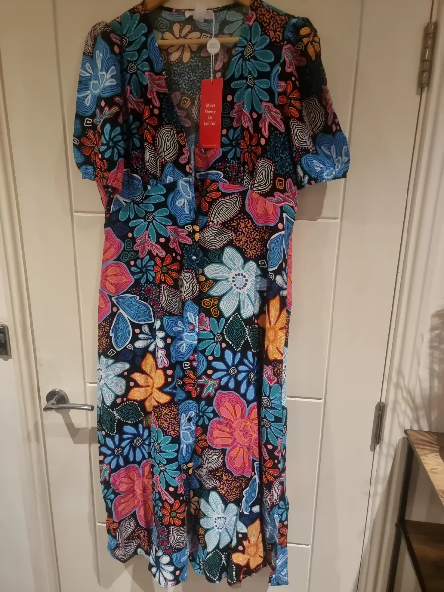 Finery London Sarah Multi Coloured Floral Midi Dress Size UK 14 New  X103