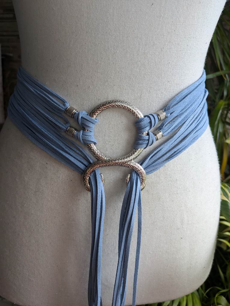 Festival adjustable belt with metal buckle