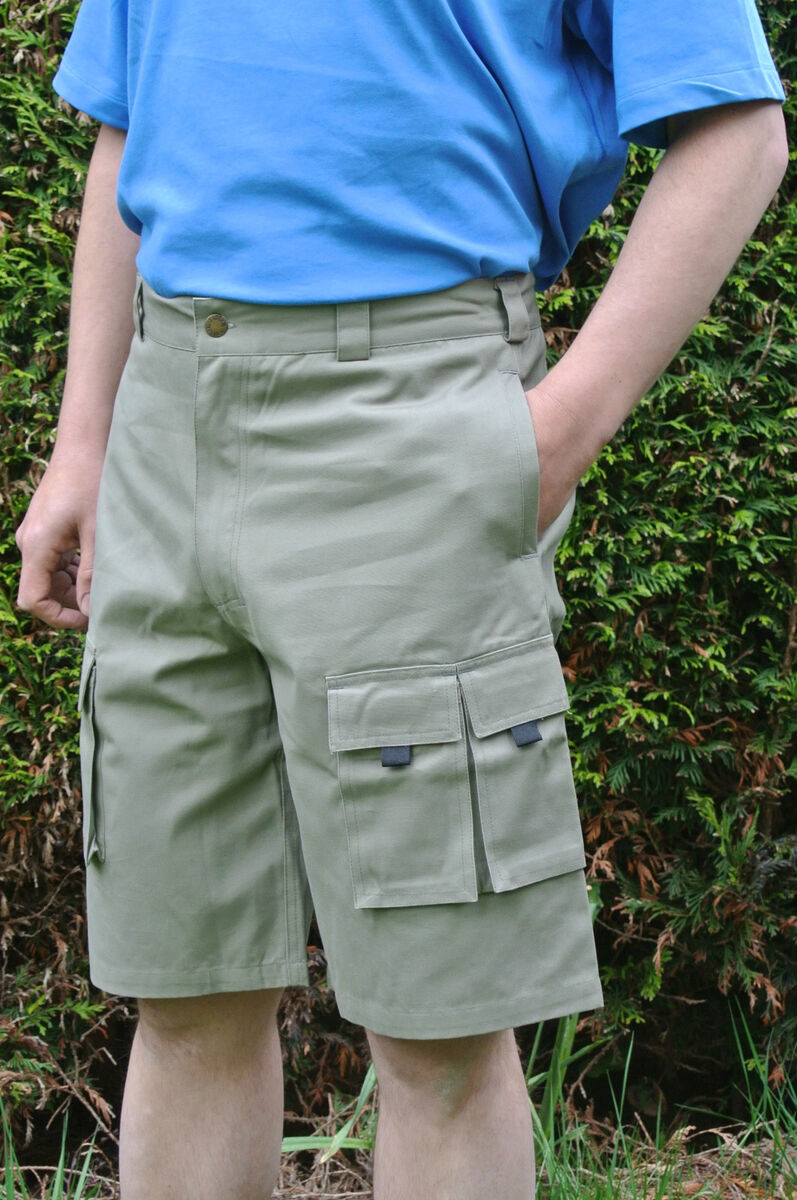 Mens Heavy duty cotton cargo shorts 34" New Work Walking