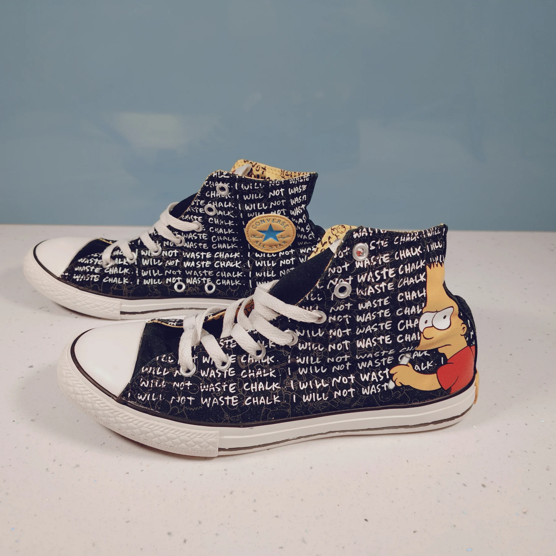 Converse Chuck Taylor All Star x The Simpsons Bart Chalk High Top Junior UK 5.5