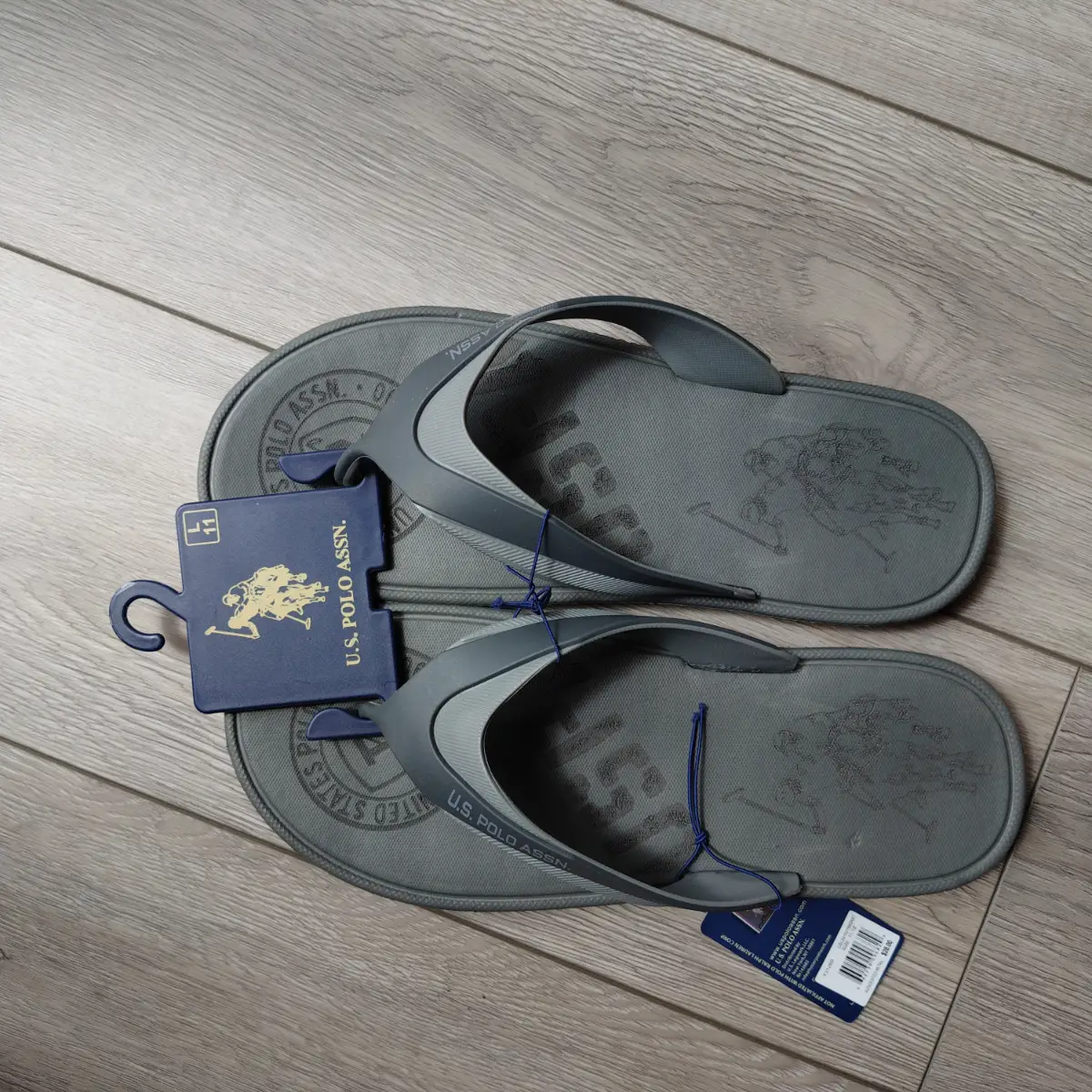 Mens US Polo Assn Toe Post flip flops Grey UK 10 US 11  Brand New With Tags