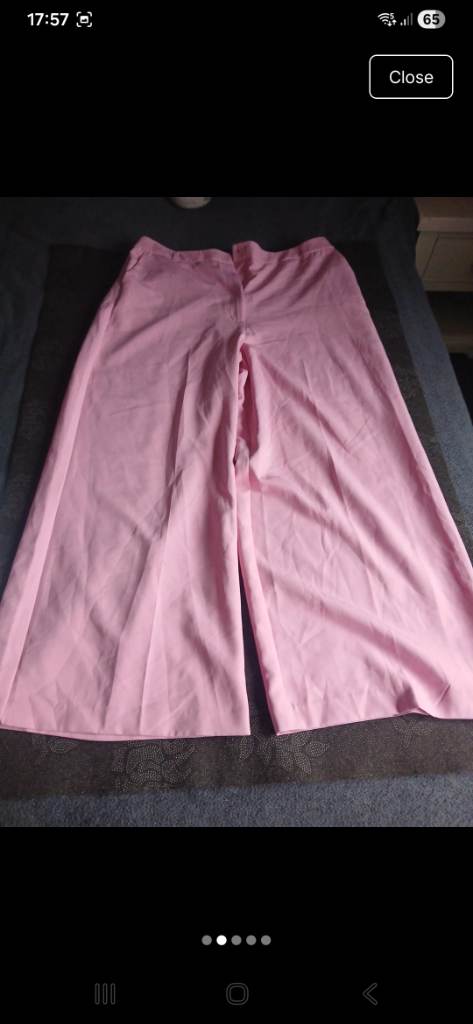 Pink wide leg trousera
