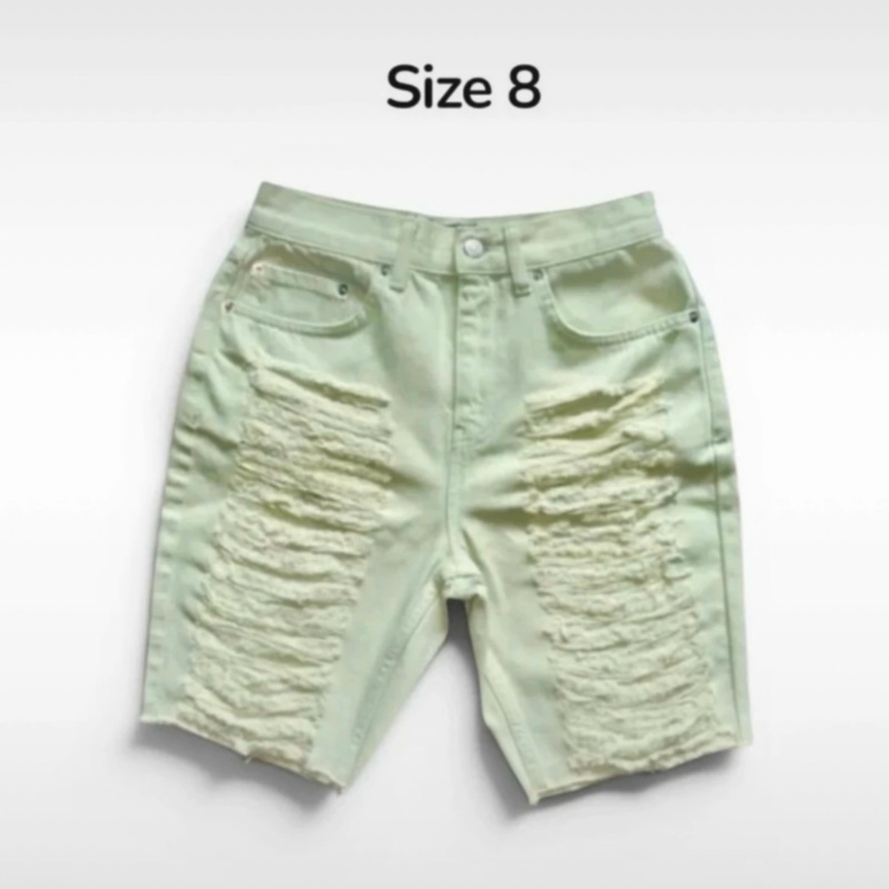 ASOS Light Green Denim Shorts | UK 8 New Without Tags