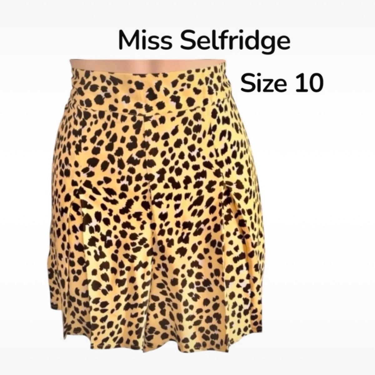 Miss Selfridge Yellow & Black Animal Print Bermuda Shorts - UK Size 10