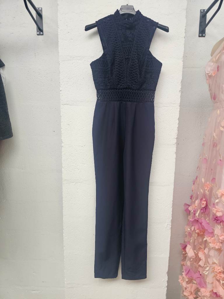 Navy Lace Jumpsuit