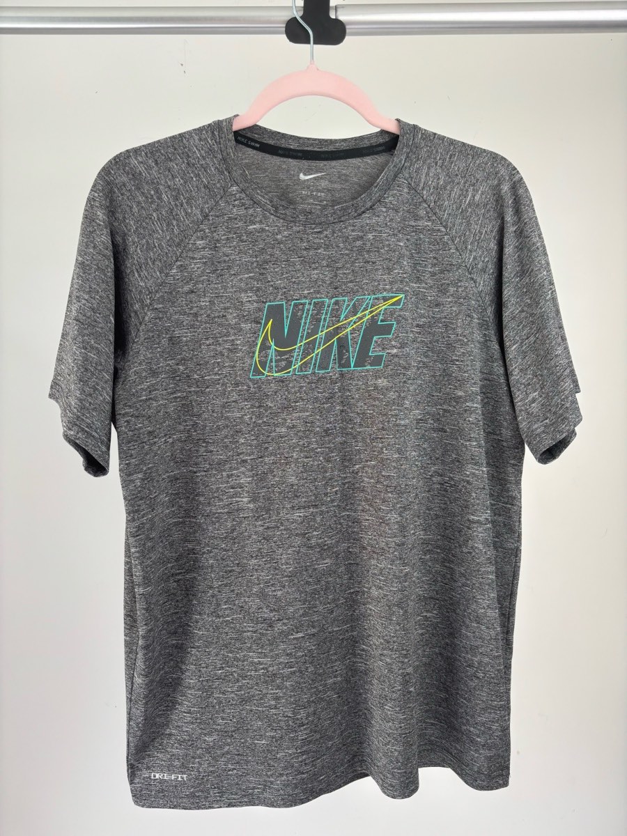 Nike Dri-FIT Swim T-Shirt Grey Marl Men’s Medium Short Sleeve Performance Top