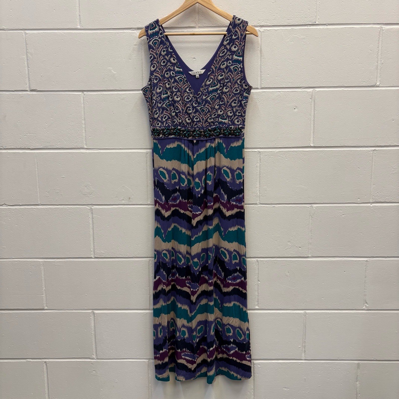 East Beaded Boho Maxi Dress UK 12