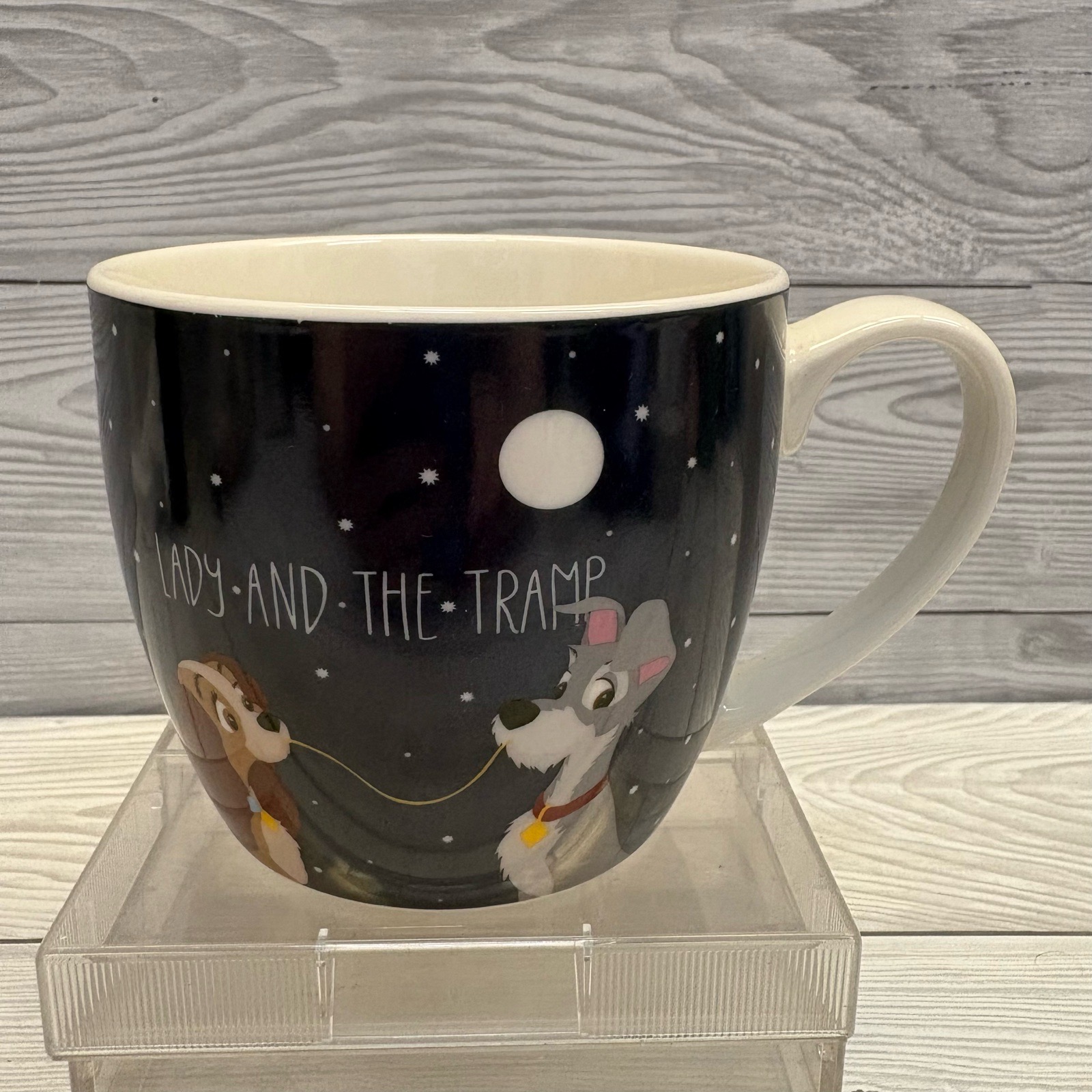 Disney Lady and the Tramp Large Ceramic Mug Spaghetti Moon Stars Cup