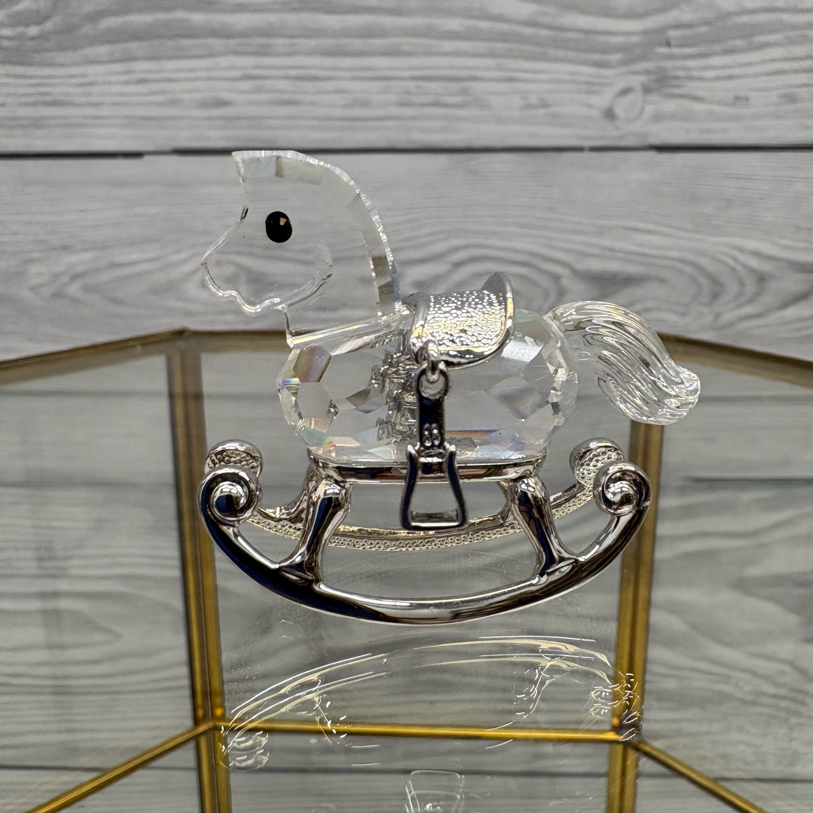 Retired Swarovski Crystal Memories Rocking Horse Figurine