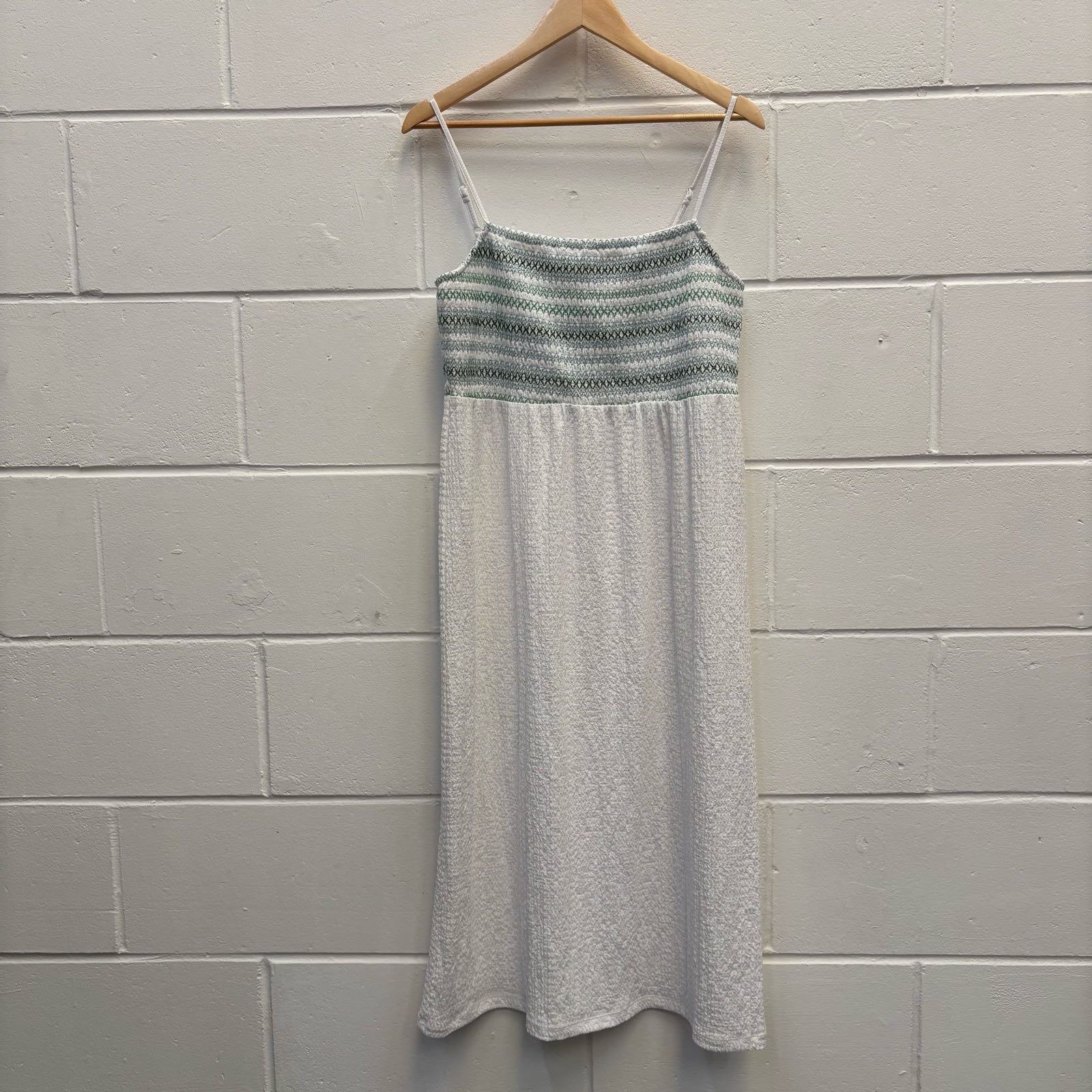 M&S Collection White Shirred Maxi Dress UK 14 Regular