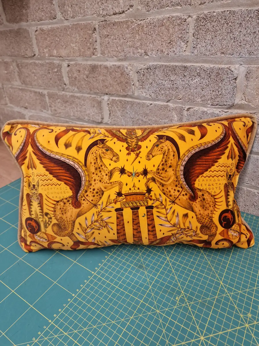 Emma shipley mythos odyssey velvet cushion cover piped & backed in designer velvet