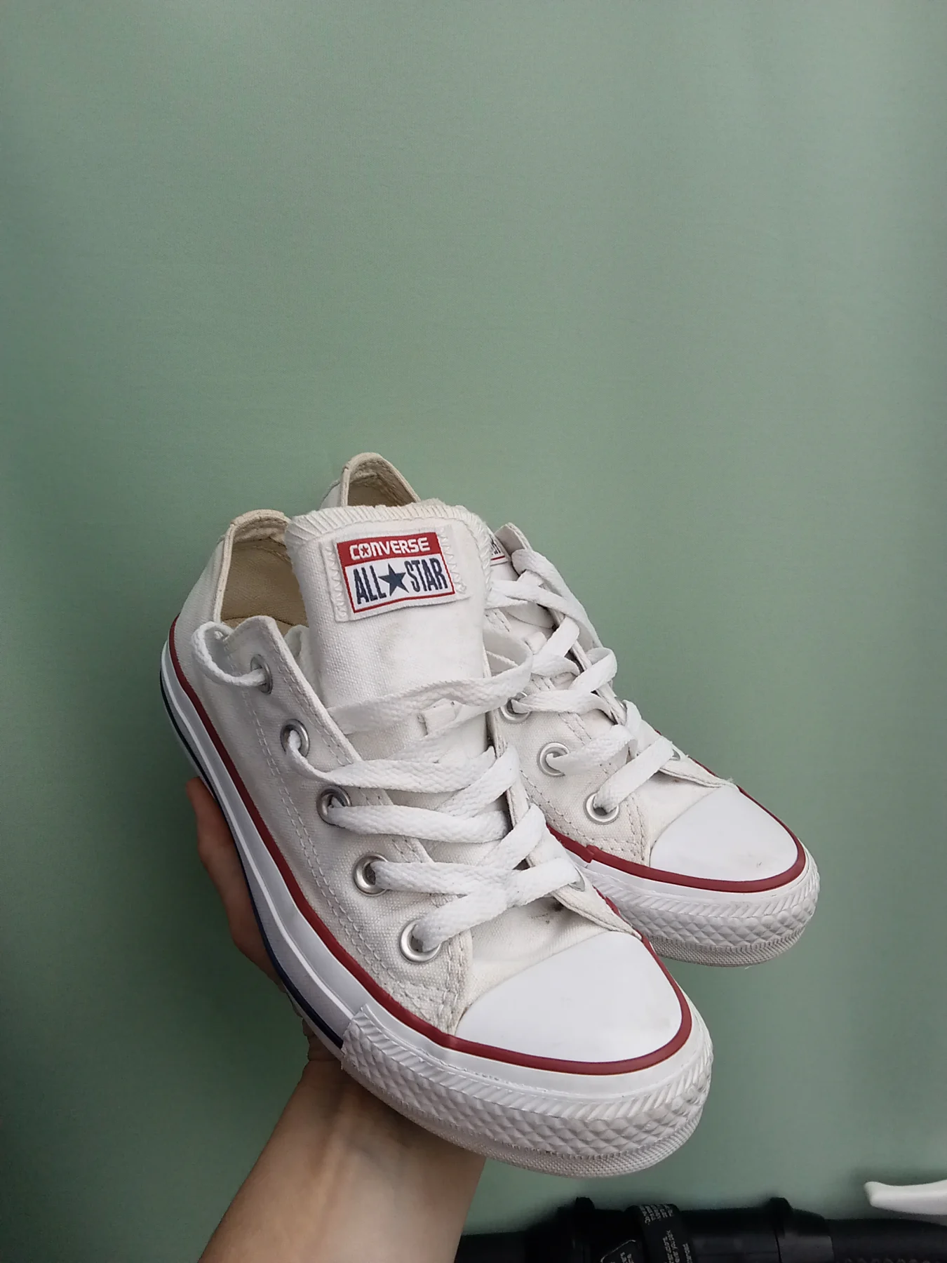 Converse white pumps size 3uk