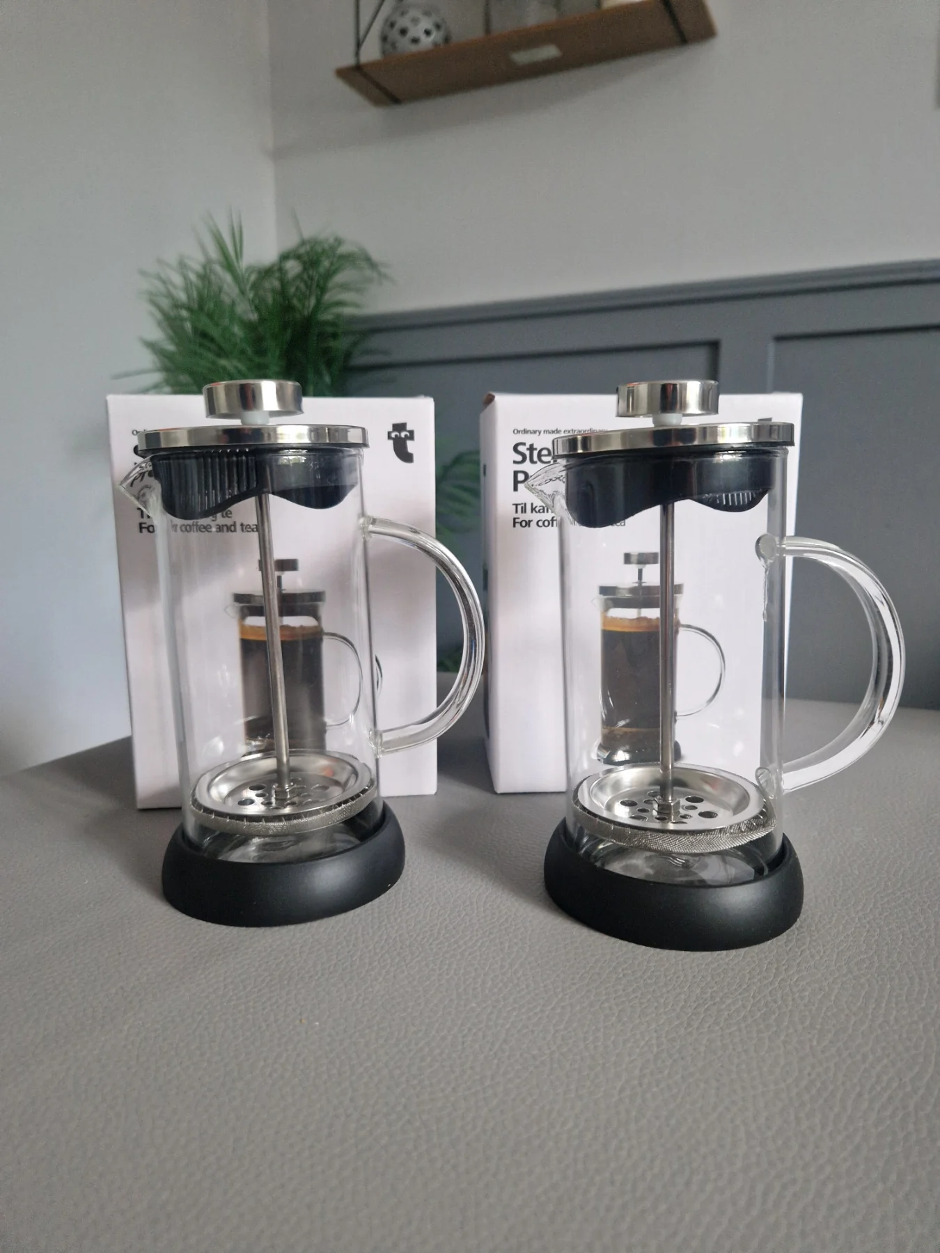 X2 Stempelkande Press Pot For Tea Or Coffee
