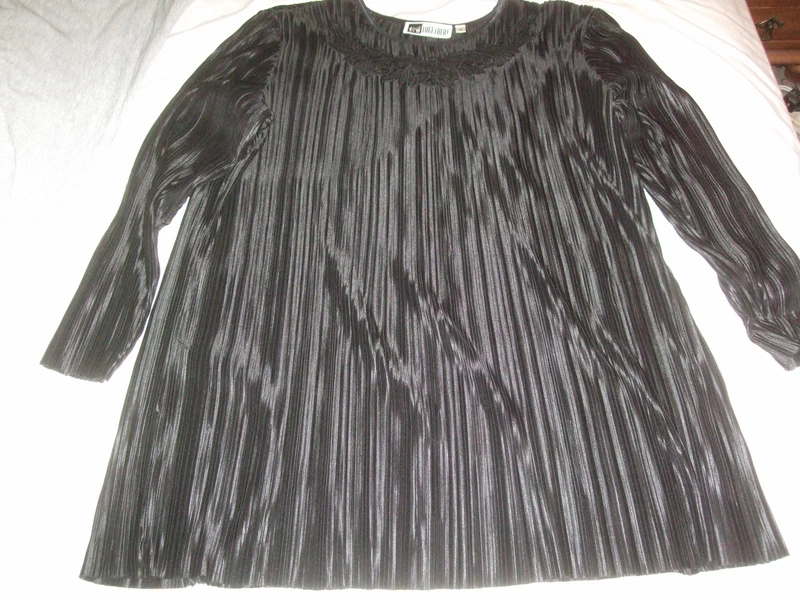 Together Black Pleated Evening Top  Size 12