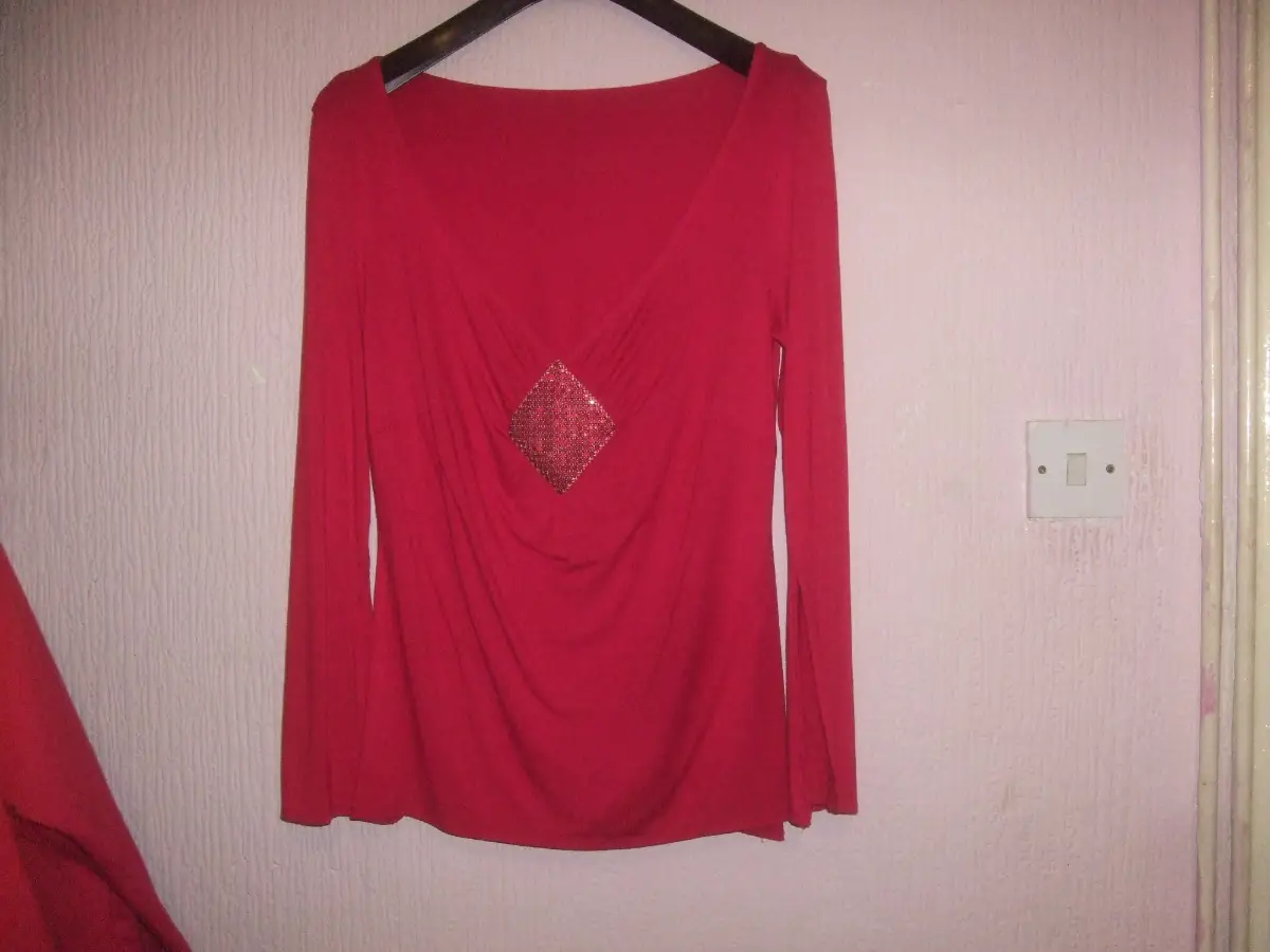 Dressy Top in Red Washed But Never Worn Size 20