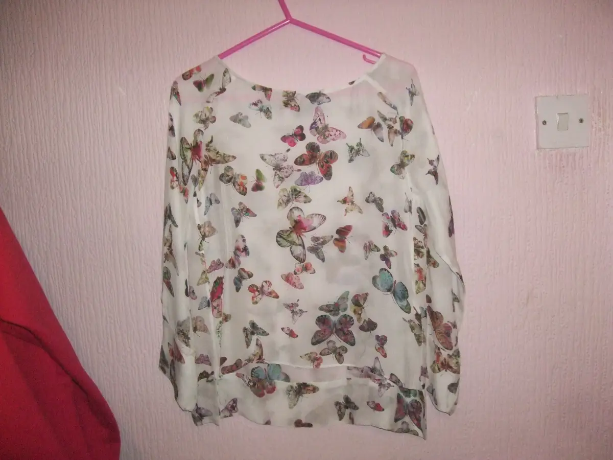 Zara Woman Silk 3/4 Sleeve Top Size Approx 12