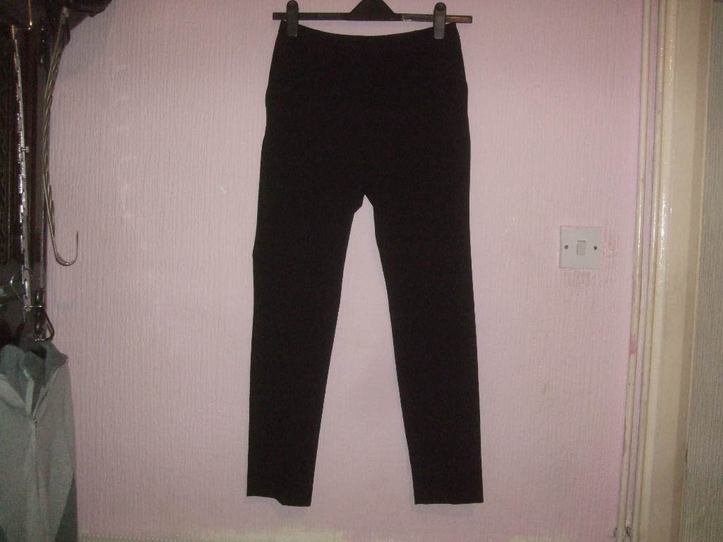 Peacocks Tapered Black Trousers Size 8R