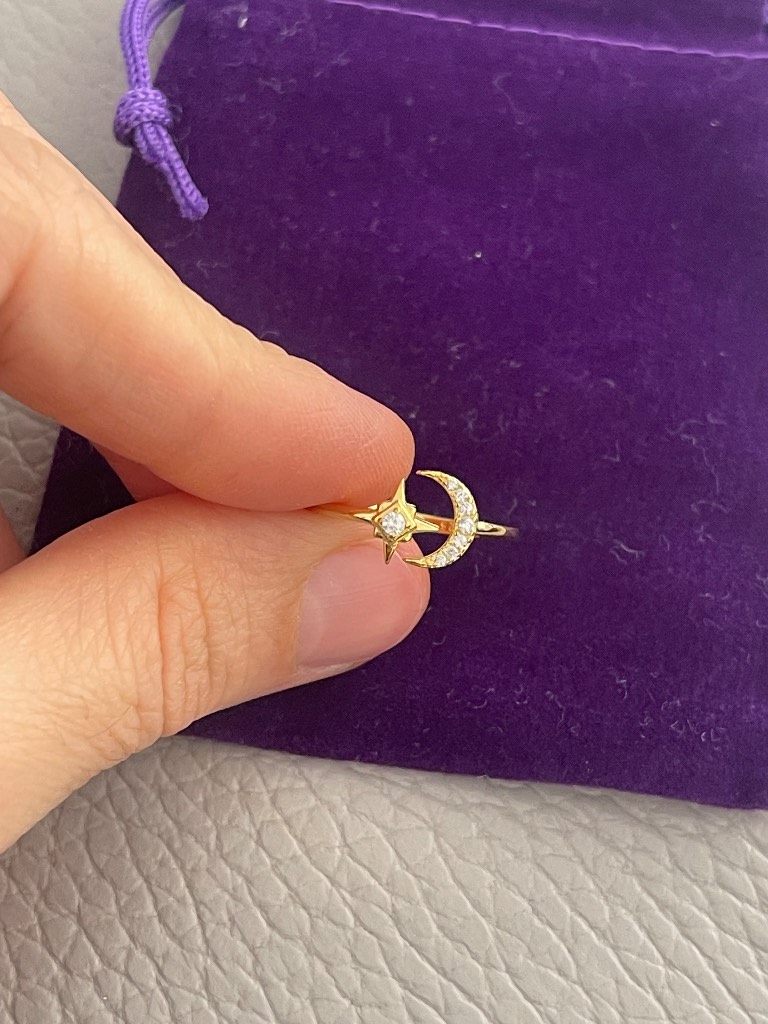 Brand new 18k gold plated 925 sterling silver adjustable ring