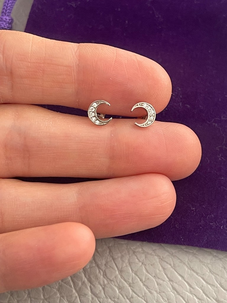 Brand new 925 sterling silver moon studs