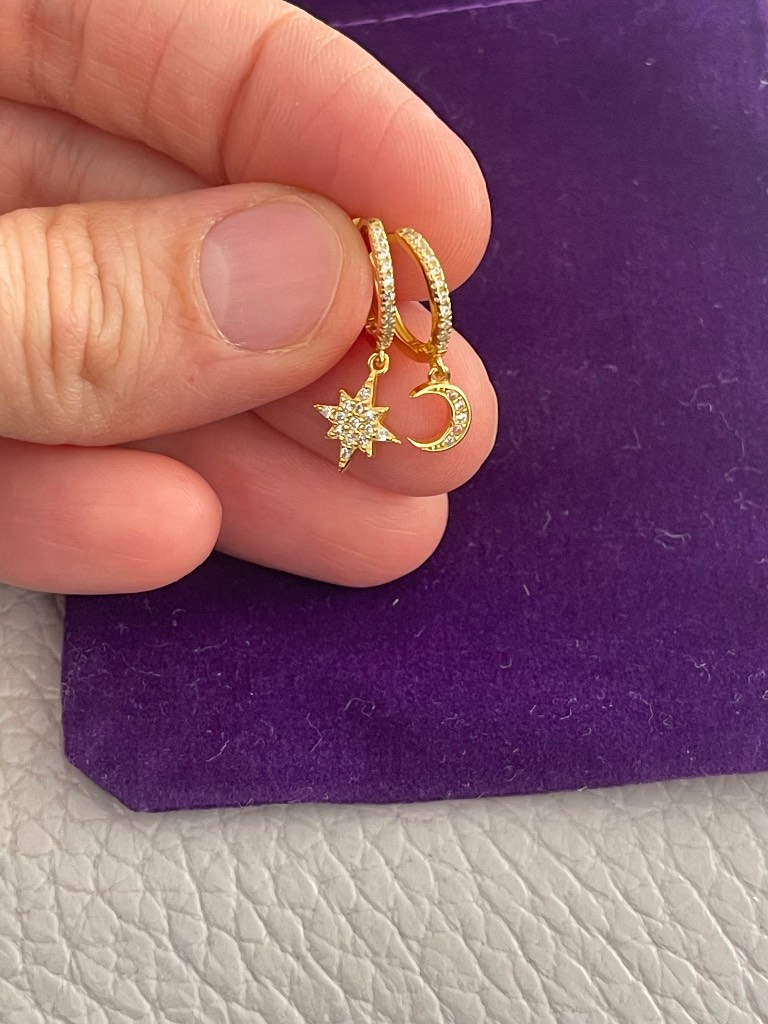 Brand new 18k gold plated 925 sterling silver hoops