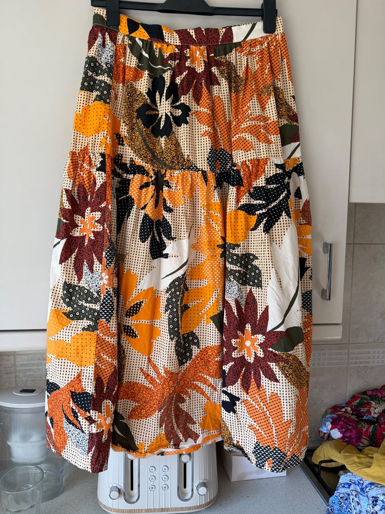 Primark colourful cotton long skirt size 12