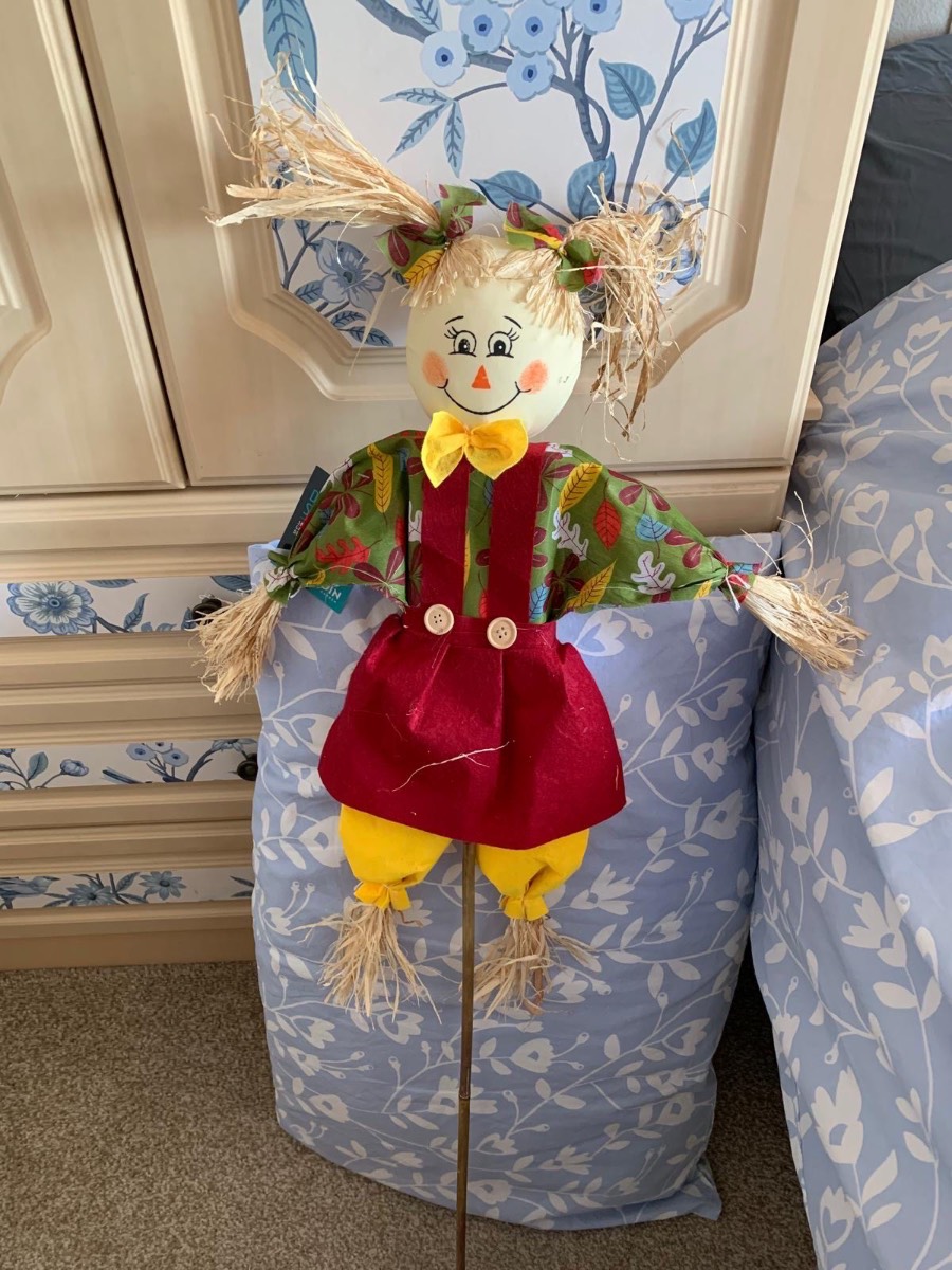 Large tall garden decoration scarecrow