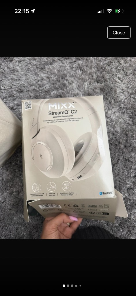 Mixx streamQ C2 over ear wireless stereo headphones