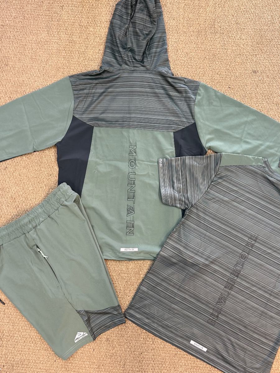 Mountain unisex three-piece active gym sets size medium
