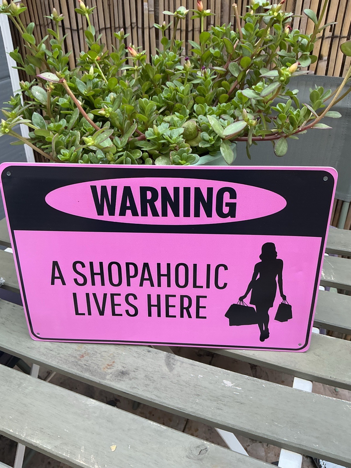 Shopaholic sign