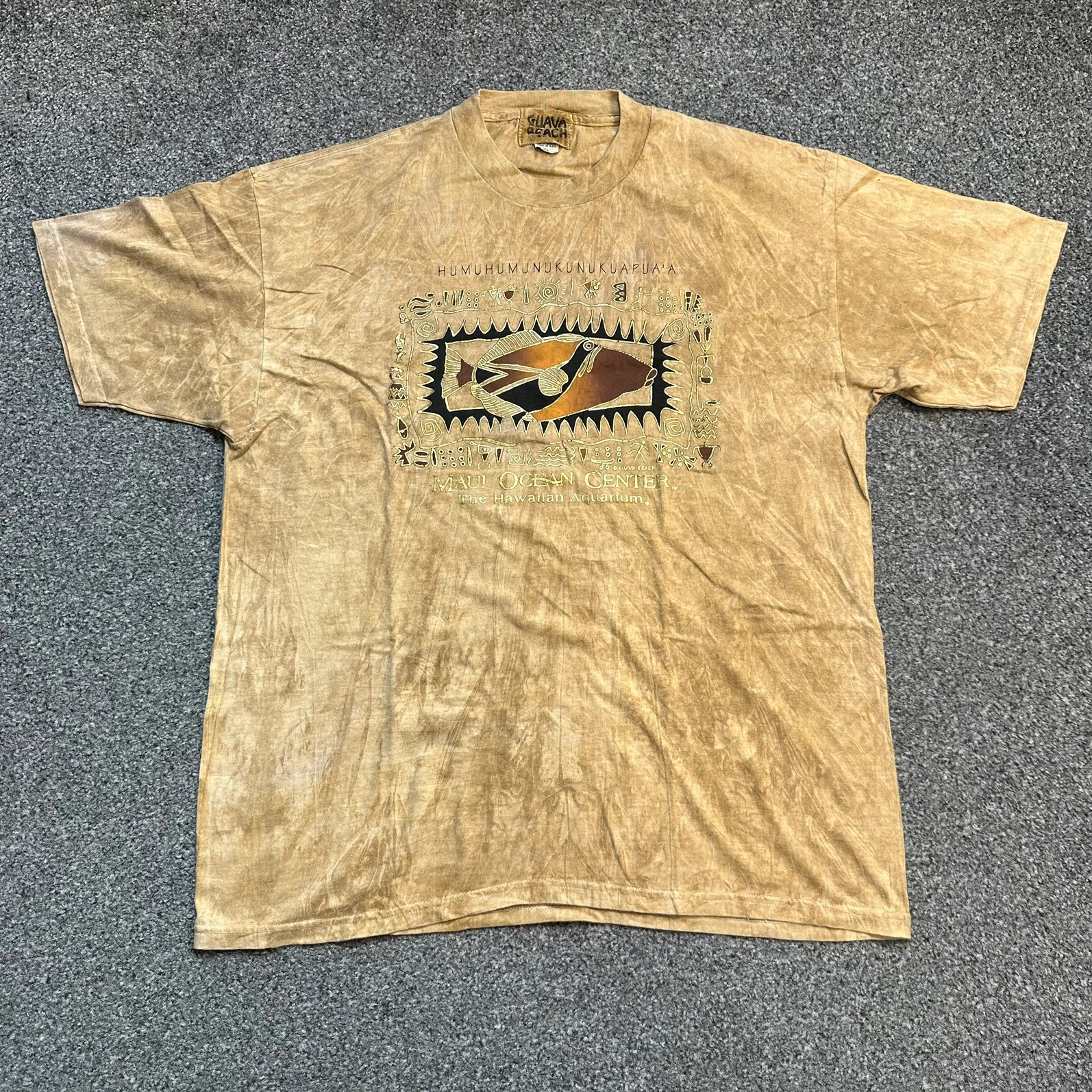 Vintage Maui Ocean Center Hawaii Souvenir Graphic Tee Acid Wash