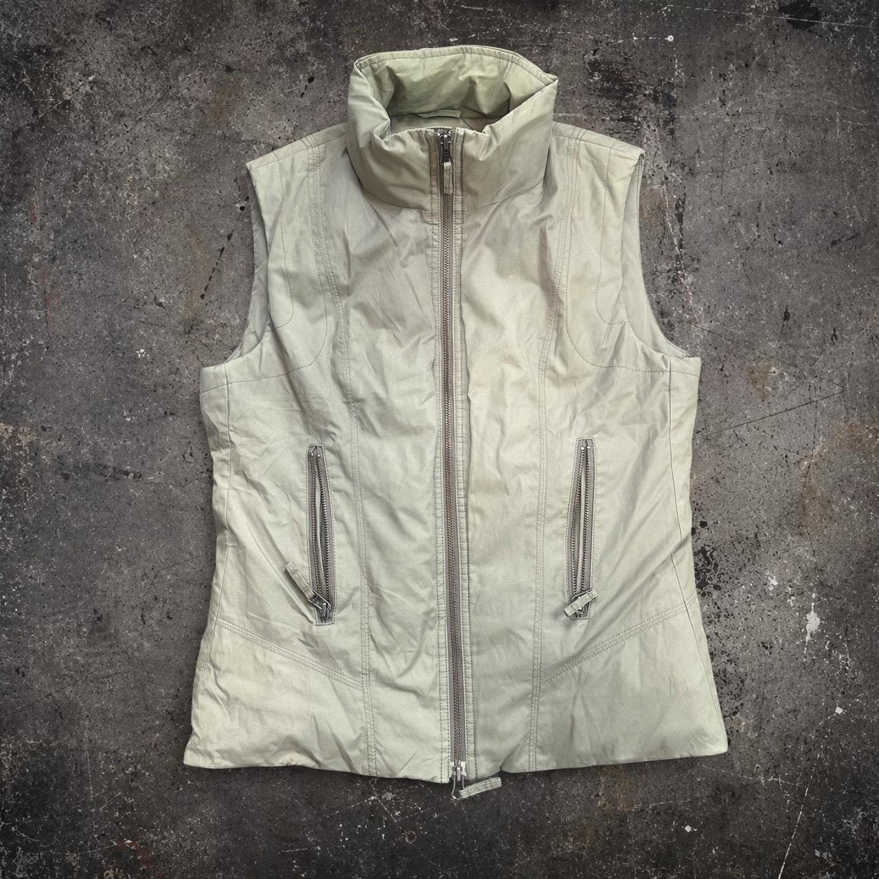 Vintage United Colors of Benetton Padded Gilet Vest Jacket – Khaki – M